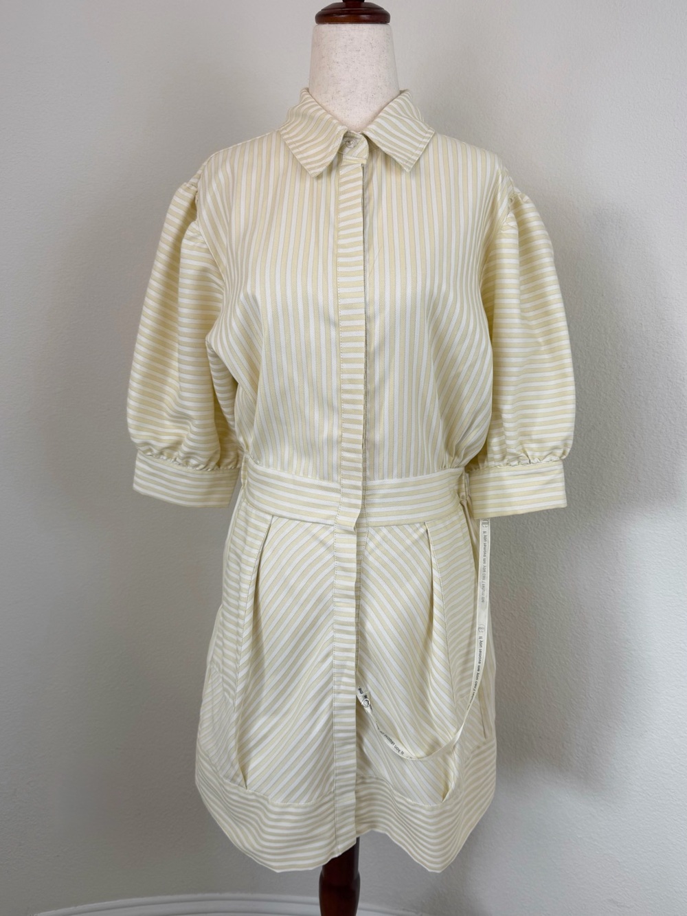 Vita Grace Levante Yellow and White Stripe Dress